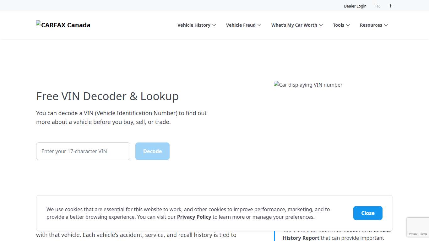 Free VIN Decoder: VIN Check & Lookup in Canada CARFAX Canada
